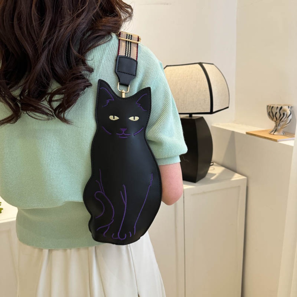 Luxury Bags Cute - กระเป๋าสะพายไหล่ลายแมวน่ารักสำหรับผู้หญิง ปี 2025 กระเป๋าคาดเอว/คาดอก ดีไซน์เก๋ไก๋ วัสดุ
