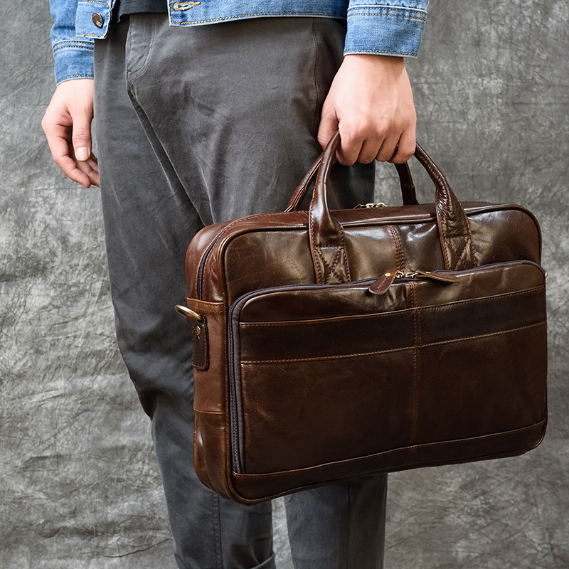 Luxury Bags For Men - กระเป๋าถือหนังแท้หรูหราสำหรับผู้ชายกระเป๋าเอกสารเดินทางกระเป๋าสะพายหนังผู้ชายกระเป๋าใส่แล็ปท็อปแนวธุรกิจของผู้ชายกระเป๋าแมสเซ็นเจอร์ขนาดใหญ่
