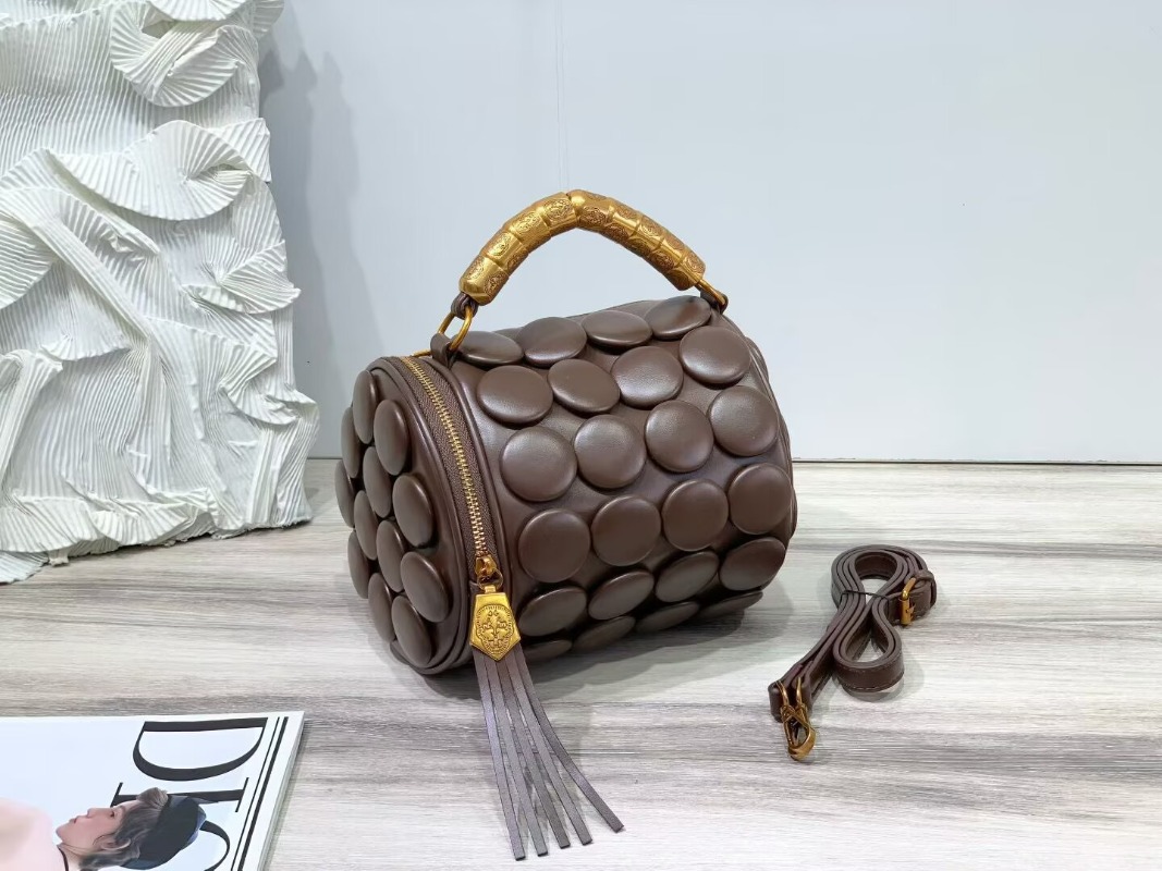 Luxury Bags Youtube - กระเป๋าหนังทรงเรโทรสำหรับผู้หญิง กระเป๋าทรงถังทรงกลมสุดหรู กระเป๋าสะพายไหล่และสะพายข้างแฟชั่น