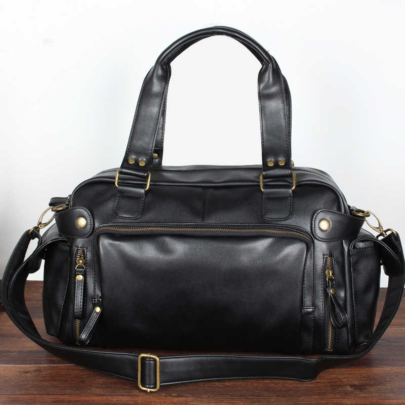 Luxury Bags For Men - กระเป๋าถือบอสตันลำลองสำหรับผู้ชาย ดีไซน์หรูหรา หนัง PU กระเป๋าสะพายไหล่ แฟชั่นเท่ห์