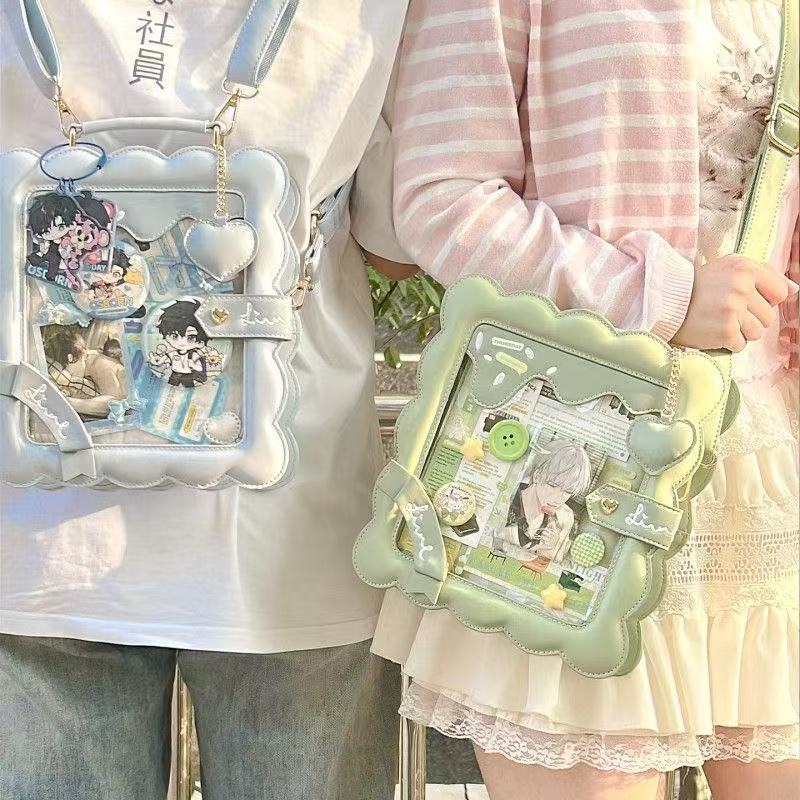 Luxury Bags Cute - กระเป๋าเป้แฟชั่นใสสไตล์คาวาอี้น่ารัก ดีไซน์หวานหรูหราสไตล์ Y2K สำหรับผู้หญิง กระเป๋าสะพายข้างทันสมัยเข้าได้กับทุกชุด สไตล์